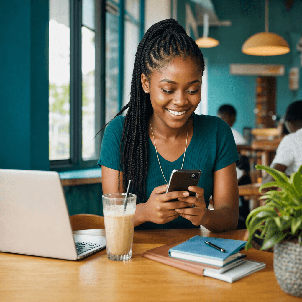 Person browsing rental listings on phone